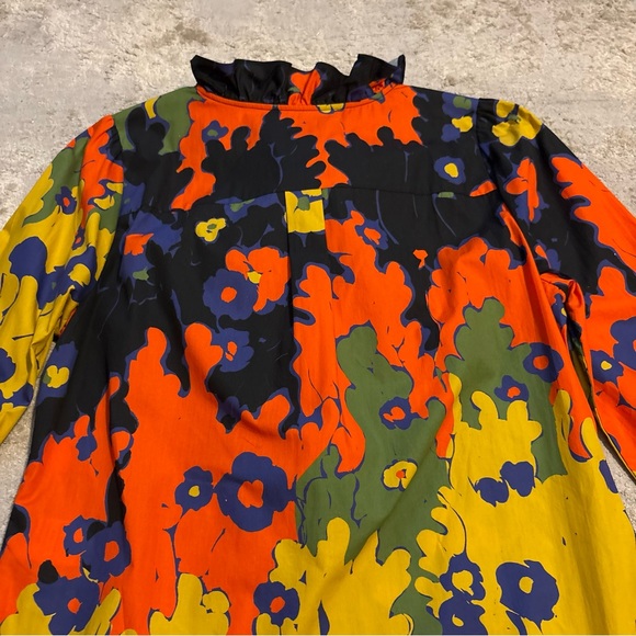 J. Crew Ruffle-Front Classic-Fit Boy Shirt in Ratti® Melting Floral Size Medium - Picture 10 of 11